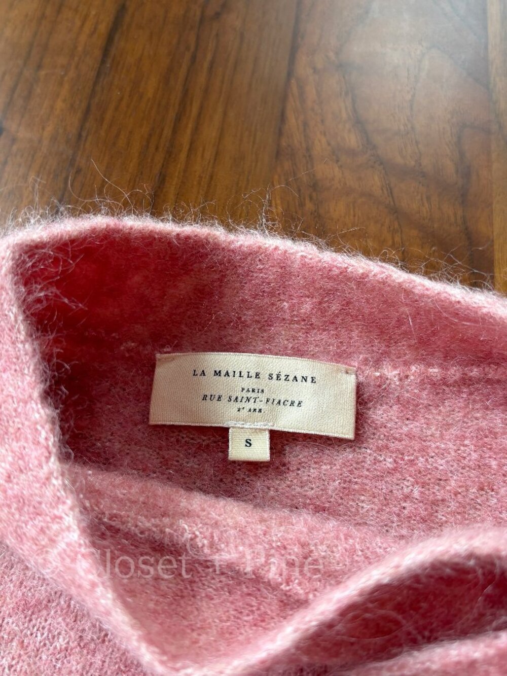 Sezane Zita Jumper Sweater Rosewood Pink Size Small Tie Neck Bow Detail - Picture 4 of 15